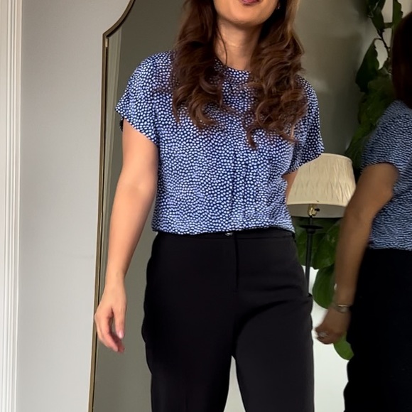 Vintage Polka Dots Button Down Pleated Blouse - Picture 9 of 15